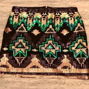 Women’s Aztec style mini skirt.